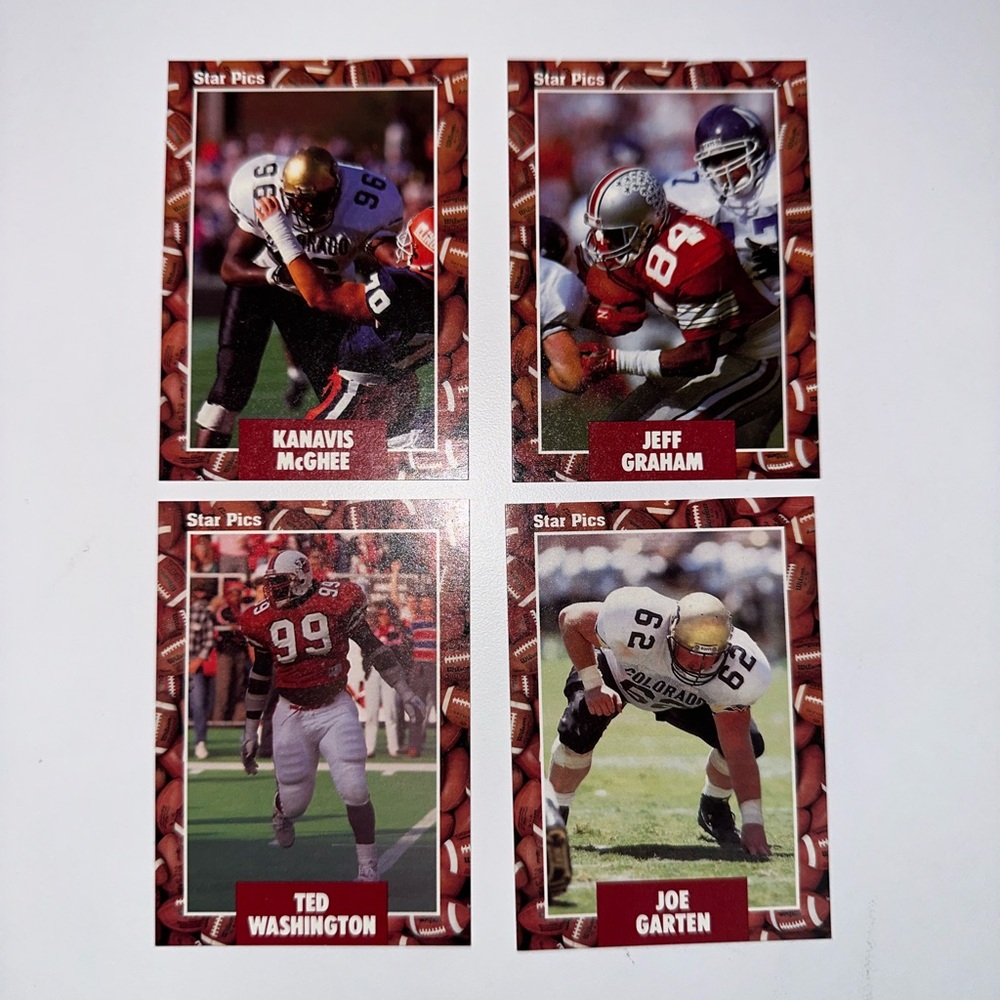 Football Trading Card Set - Red and Gold